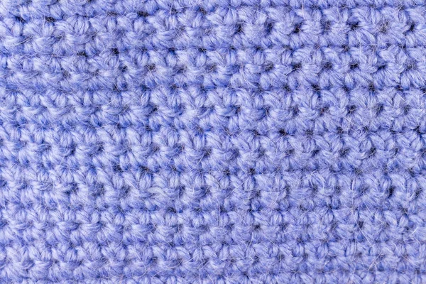 Handmade azul tricô lã textura fundo — Fotografia de Stock