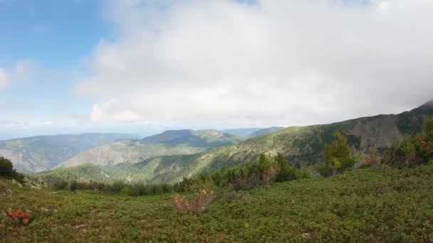 Μια βόλτα στα βουνά. Θέα από την κορυφή του βουνού. Παβ — Αρχείο Βίντεο