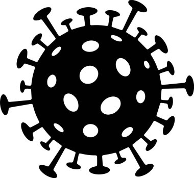 Coronavirus COVID-19 Virüs Sembolü. Bakteri Hücre Simgesi, İzole Vektör