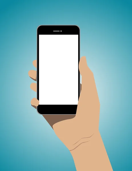 Boş ekran ile mobil akıllı telefon tutan el. Busin kavramı