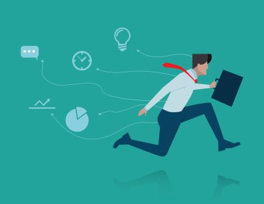 Hızlı iş. Kavram iş illüstrasyon. Vektör düz