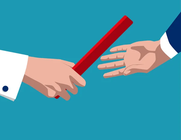 İş adamı geçen baton. Kavram iş illüstrasyon. Vektör