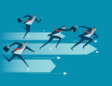 İş bayrak yarışı. Kavram iş illüstrasyon. Vektör düz