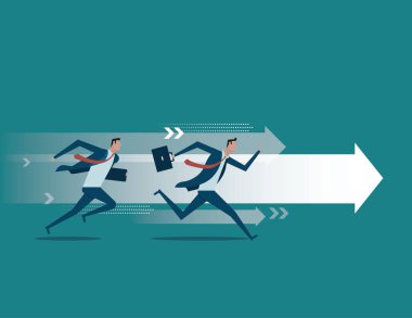 Competitive.Businessman lideri. Kavram iş, illüstrasyon, 