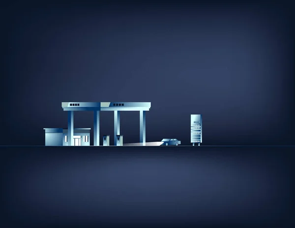 İstasyonu gaz. Kavram güç vektör çizim. Vektör düz