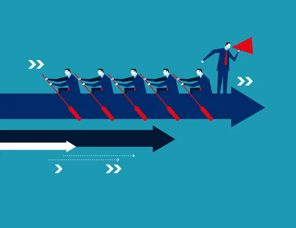 Rowers motivasyon adam okla üzerinde. Kavram iş vektör 