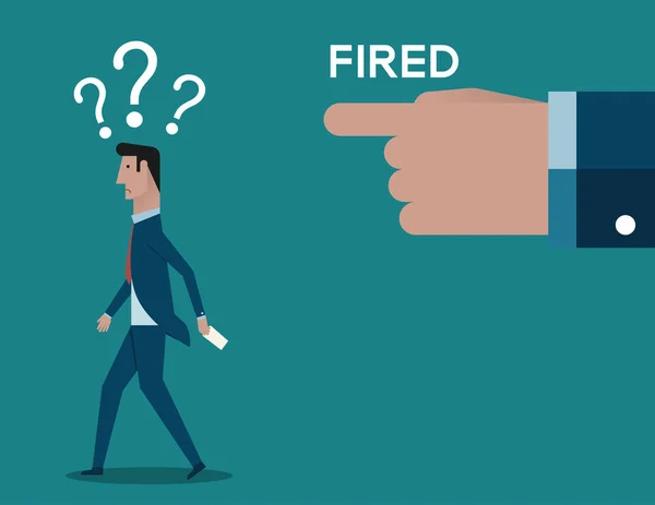 Licenziato uomo d'affari frustrato. Dipendente licenziamento capo arrabbiato . — Vettoriale Stock