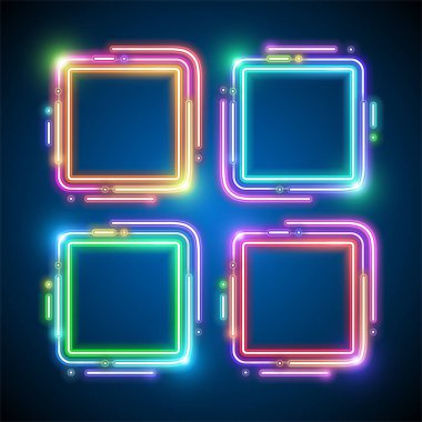 Vector of modern banner design. Neon template design.
