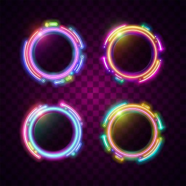 Vector of modern banner design. Neon template design.