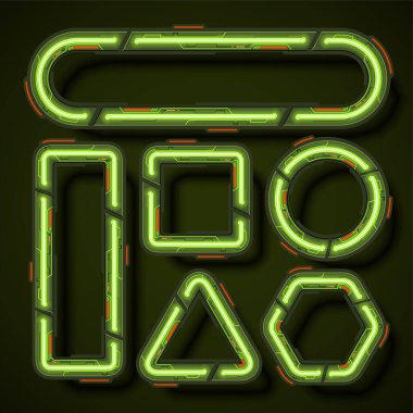 Vector of technology banner design. Neon template design.