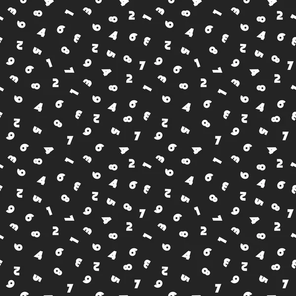 Nahtloses Muster mit Zahlen schwarz und weiß. Vektorillustration. — Stockvektor