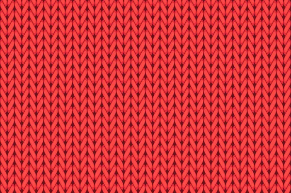 Knit pattern. wool seamless background. vector. Red — Stock Vector