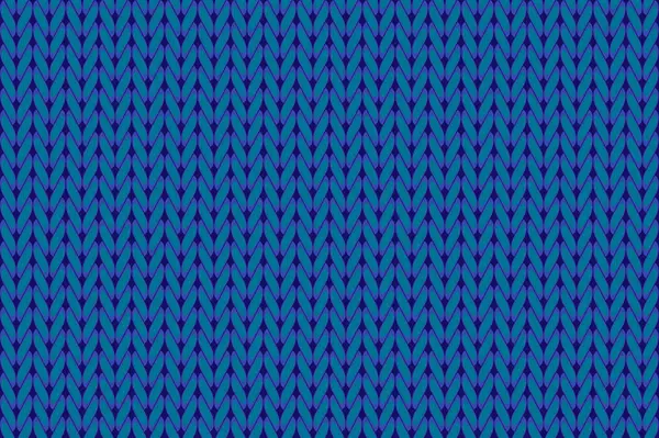 Knit pattern. wool seamless background. vector. Blue — Stock Vector