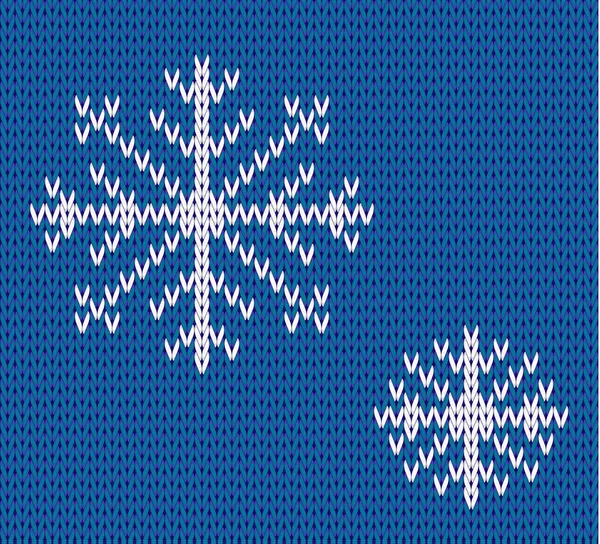 Tejer el patrón sin costura con copos de nieve. fondo de lana. vector. Tema de invierno. Fácil de reubicar copos de nieve — Archivo Imágenes Vectoriales