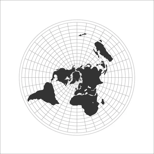 Logo mappa Flat Earth. Illustrazione vettoriale . — Vettoriale Stock