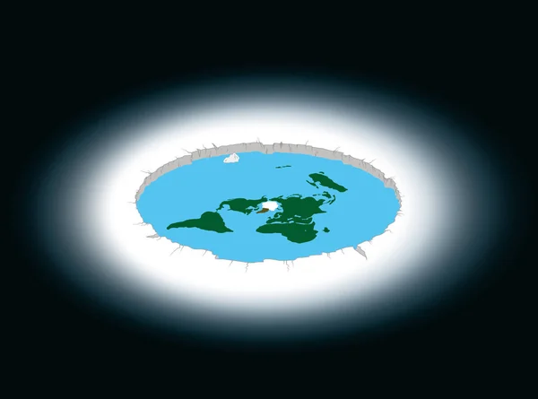 남극 대륙으로 둘러싸인 평면 지구입니다. 일러스트 레이 션. — 스톡 사진