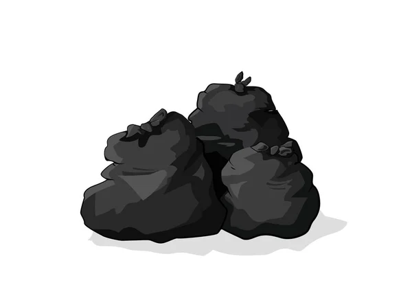 Black rubbish bags. Vector illustration — Stock Vector