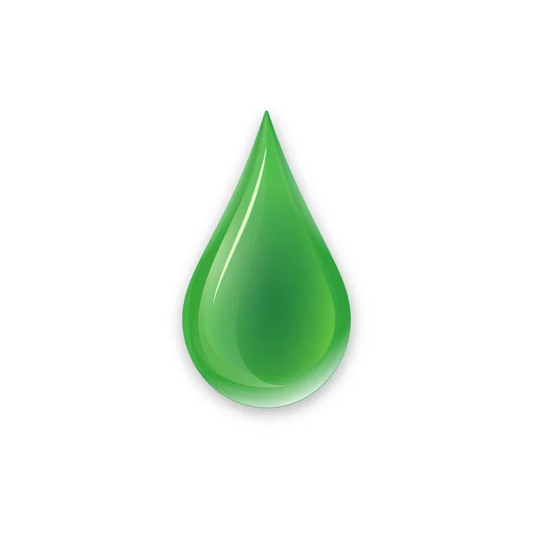 Grön droppe vatten. Ren natur ekologisk ikon. Illustration. — Stockfoto