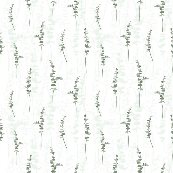 Eucalyptus leaf seamless pattern. design background. Vector illustration — Stock Vector