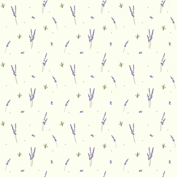 Lavender seamless pattern background. Lavender flower textile design. Vector — Stock Vector