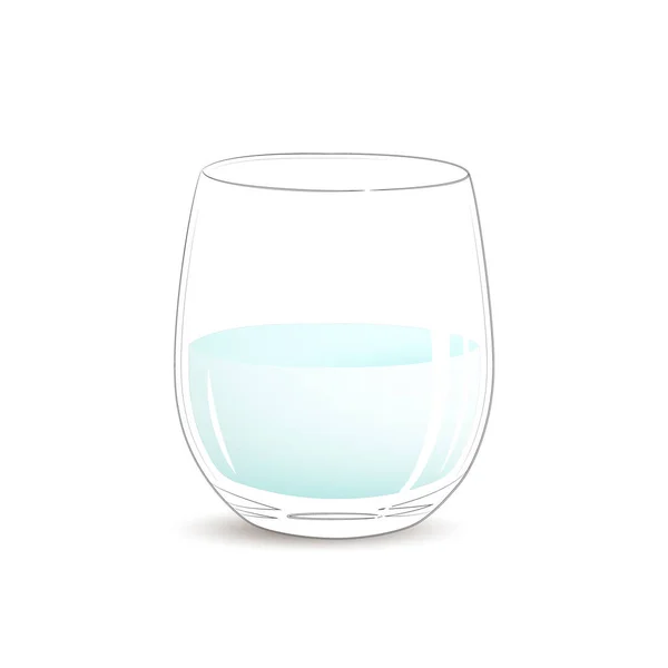 Glass of water half full half empty. Illustration. Glass of water — Stock Photo, Image