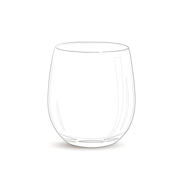 Leeres Glas. Illustration. Glas für Wasser und Trinken — Stockfoto