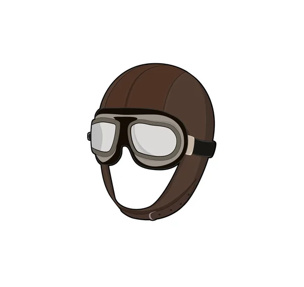 Casque de pilote. Chapeau de capitaine d'avion avec lunettes. Illustration vectorielle . — Image vectorielle