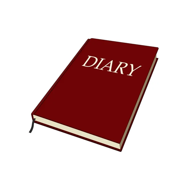 Dagbok för anteckningar och memoarer. Minnesbok. Vektor grafisk illustration isolerad — Stock vektor
