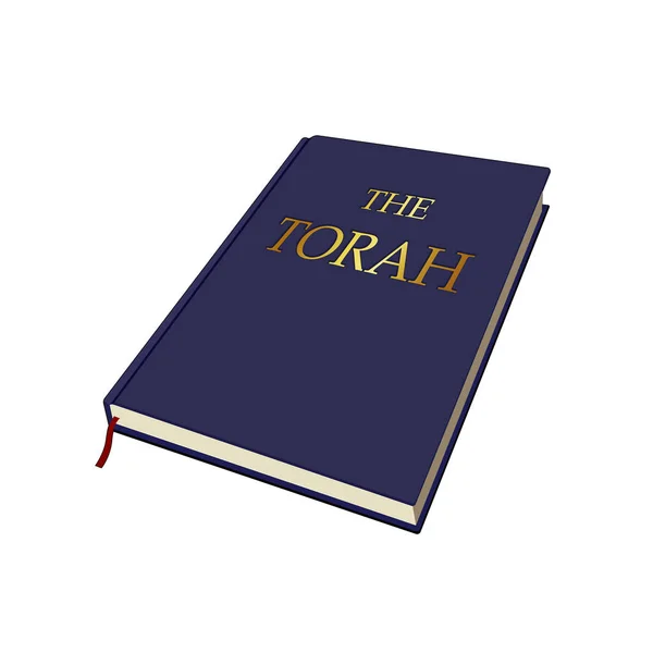托拉 摩西的启示 犹太人的信仰 宗教书籍。 矢量图解。 被隔离了 — 图库矢量图片