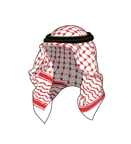 Foulard national arabe. Foulard musulman. Illustration vectorielle. Isolé — Image vectorielle