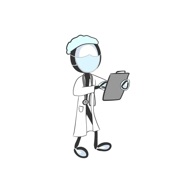 Docteur Portant Masque Protection Contre Les Virus Facamask Médical Médecin — Image vectorielle