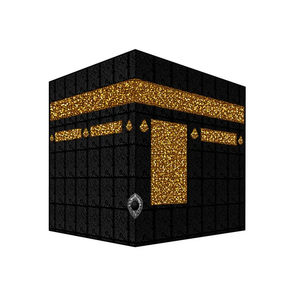 Kaabah Mekka Saudi Arabia 神圣的穆斯林清真寺 伊斯兰朝圣 矢量图形孤立的插图神圣的Kaaba Mekka — 图库矢量图片
