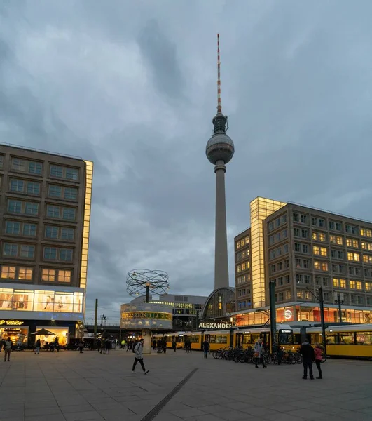 BERLIN, GERMANY - February 19, 2019, Weltzeituhr, famous clock on Alexanderplatz in the center of the capital. — Stock fotografie