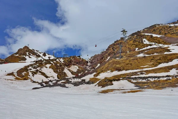 Blick Vom Elbrus 3700 Meter Hoch Gebirgsskifahren März 2020 — Stockfoto
