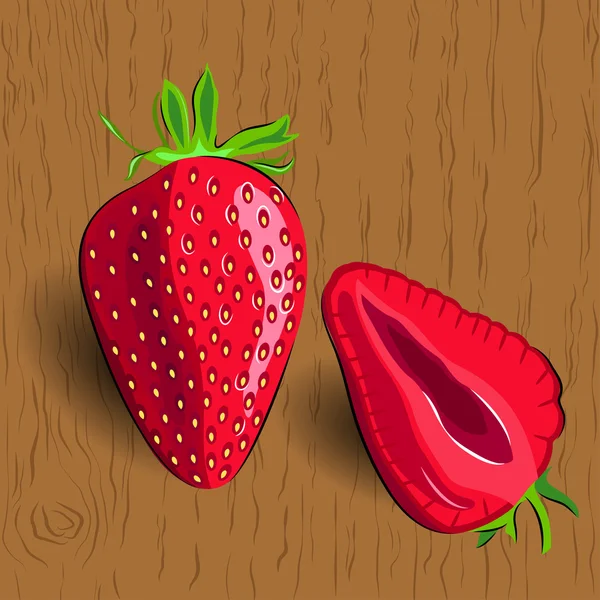 Realistische Erdbeer-Illustration. — Stockvektor