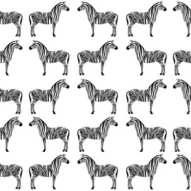 Zebra siluet ile Seamless Modeli