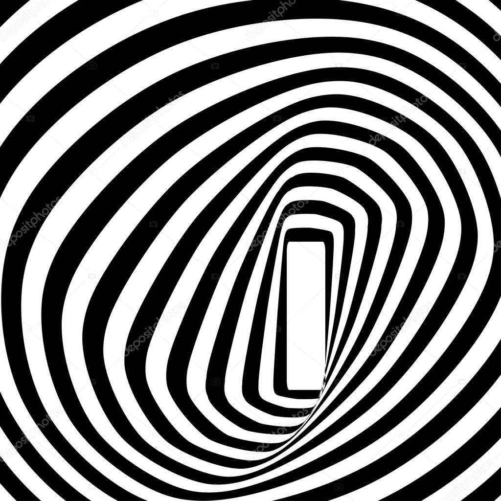 Ilusión óptica espiral en blanco y negro . Imagen Vectorial de © XenaL