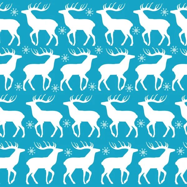 白い鹿とクリスマスのシームレス パターン. — ストックベクタ