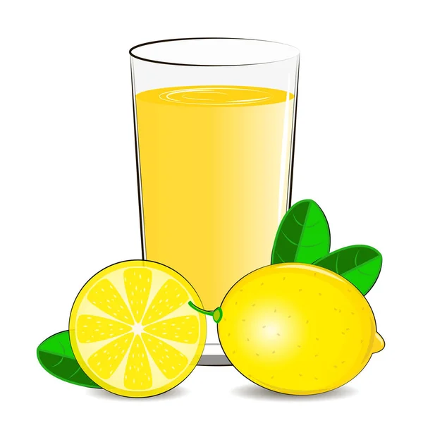 Illustrazione vettoriale del succo di limone fresco — Vettoriale Stock