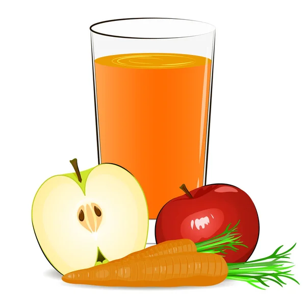 Vector illustration of fresh fruits juice — Stock Vector