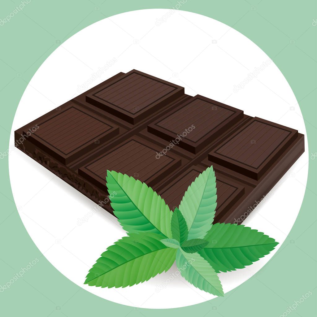 Chocolate bar isolated vector illustrarion.