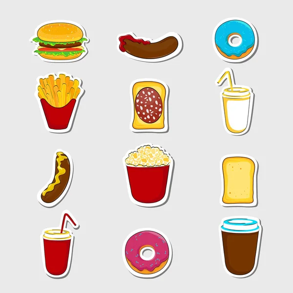 Fast food çizgi film etiketleri.