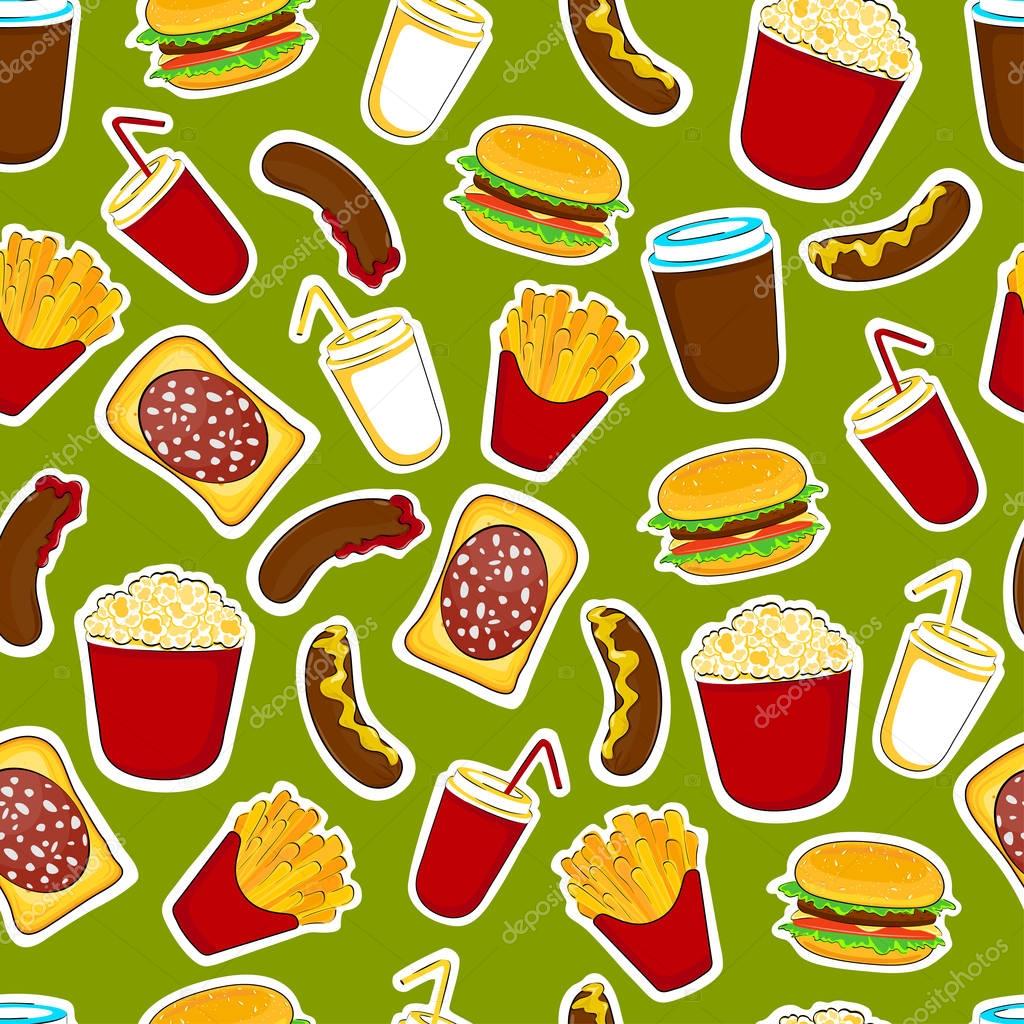 Fast food seamless background.