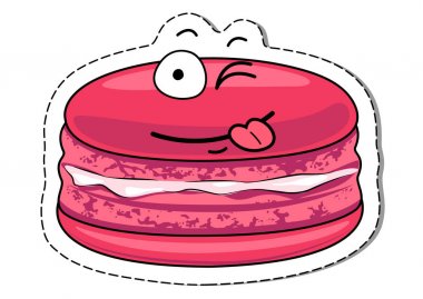 Çizgi film macaron tatlı karakter yüz plakası.