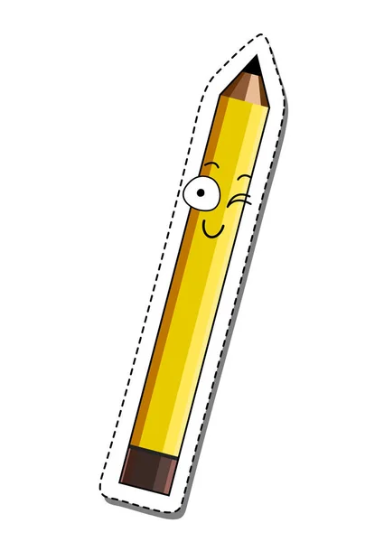 眨眼的滑稽漫画铅笔。矢量. 图库矢量图片