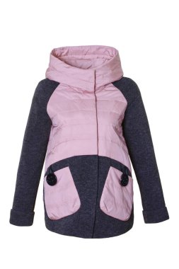 Fermuarlı ceketi kapat. Sonbahar ya da bahar ceketi. Boşluğu kopyala, izole.