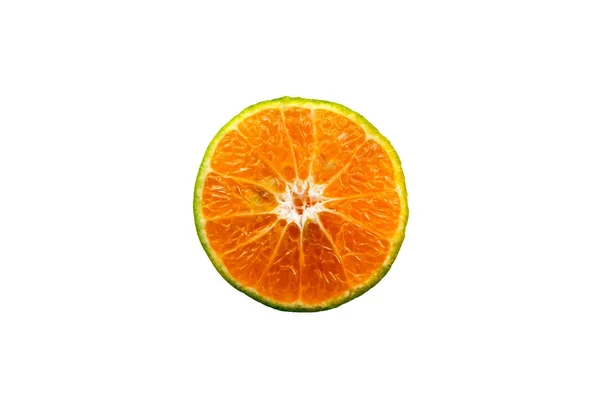 Orange, Orangenhälften auf weißem Hintergrund — Stockfoto