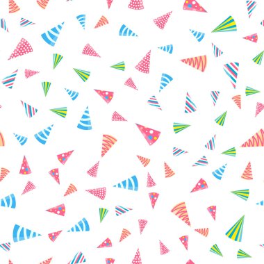 Farklı parti şapkaları ile Seamless modeli. Vektör