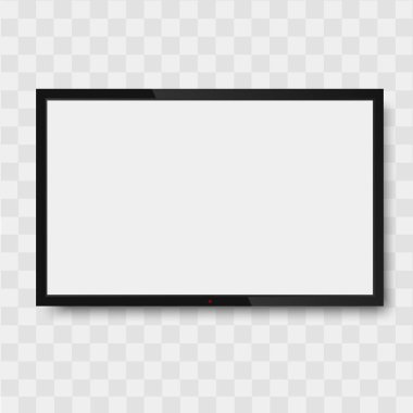 Siyah şeffaf arka plan monitörde. TV ekran, led türü ya da lcd 