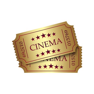 Beyaz arka plan üzerinde Retro sinema biletleri. Vektör